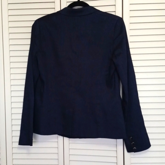 Vince Navy Linen Blend Blazer, Size 10 - Picture 8 of 11